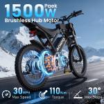 AONPO A20 Fat Tire Electric Bike 1500W 7-Speed