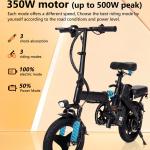 Foldable Electric Bike, 20 Mph, 500W Motor