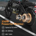 Foldable Electric Bike, 20 Mph, 500W Motor