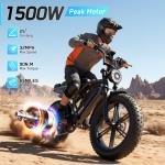 Adult Electric Fat Tire Mountain Bike, 1500W