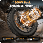 GlobalKeep 1500W Electric Mountain Bike with Fat Tires