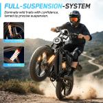 Adult Electric Fat Tire Mountain Bike, 1500W