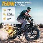 TST 750W Electric Mountain Bike for Adults