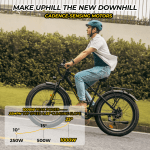 Skeri 26" Fat Tire Electric Bike, 500W Motor