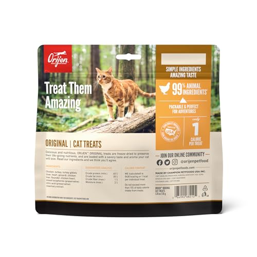 ORIJEN Freeze-Dried Grain-Free Cat Treats – 3 Pack