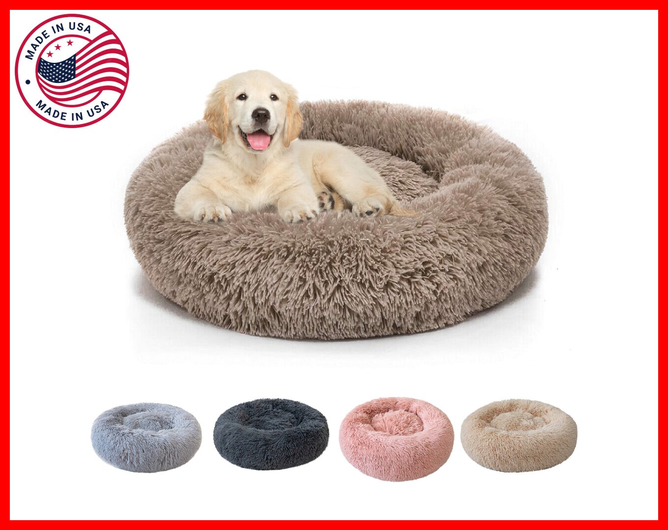 Cozy Donut Plush Cat and Dog Bed