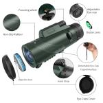 Compact 10X42 HD Monocular with Tripod & Holder