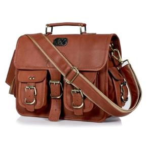 Vintage Leather Messenger Bag for All, 12 Inch