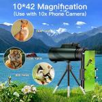 Compact 10X42 HD Monocular with Tripod & Holder