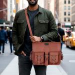 Vintage Leather Messenger Bag for All, 12 Inch