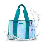 Emerald Blue Jelly Tote Bag with Phone Pouch