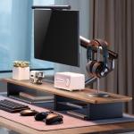 Walnut Monitor Stand for Dual Monitors, 44-Inch
