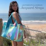 Emerald Blue Jelly Tote Bag with Phone Pouch