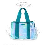 Emerald Blue Jelly Tote Bag with Phone Pouch