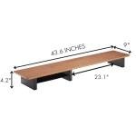 Walnut Monitor Stand for Dual Monitors, 44-Inch