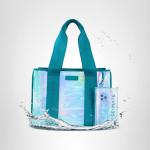 Emerald Blue Jelly Tote Bag with Phone Pouch