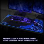 Extra Large Anti-Fray Gaming Mouse Pad - Blue