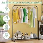Rolling Clothes Rack with Shelves - Black Organizer