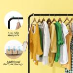 Rolling Clothes Rack with Shelves - Black Organizer