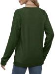 Trendy Green Long Sleeve Crew Neck Sweatshirt
