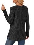 Chic Dark Gray Ribbed Sweater for Work