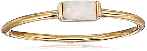 18K Yellow Gold Plated Opal October Stackable Ring
