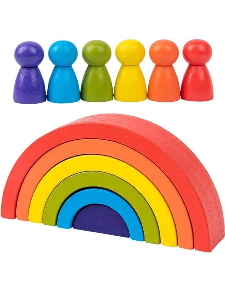 GoodyKing Rainbow Stacker Puzzle Blocks for Toddlers