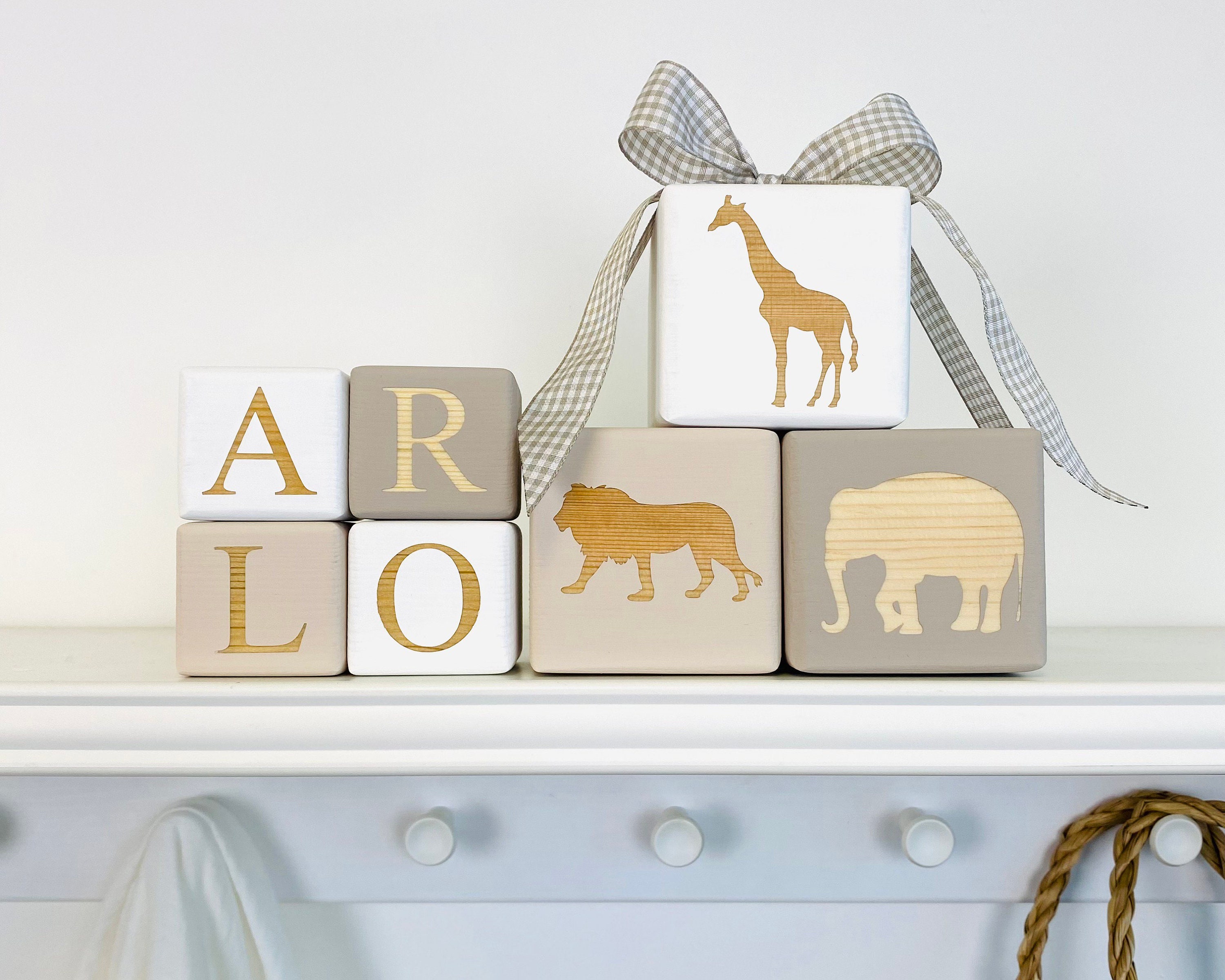 Jungle Safari Animal Baby Blocks for Nursery