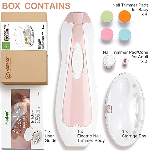 Haakaa Electric Baby Nail Trimmer Kit, Pink