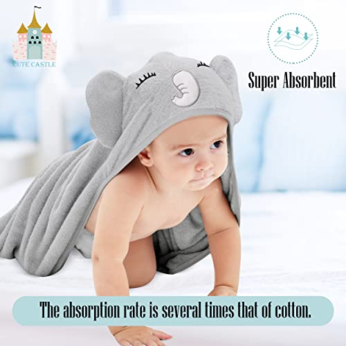 Cute Castle 2 Pack Baby Hooded Towels and Washcloths