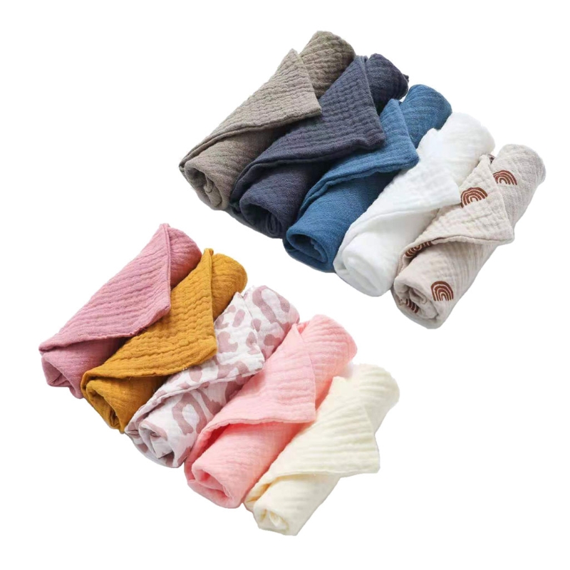 5 Pack Muslin Baby Towels and Wipes
