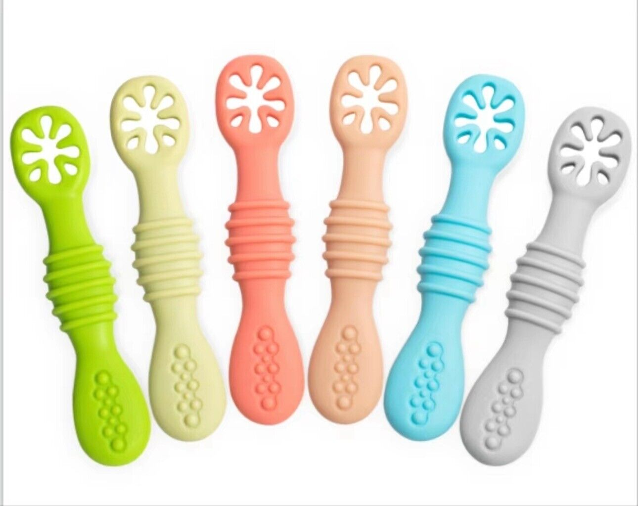 6-Pack Silicone Spoons for Baby Led Weaning