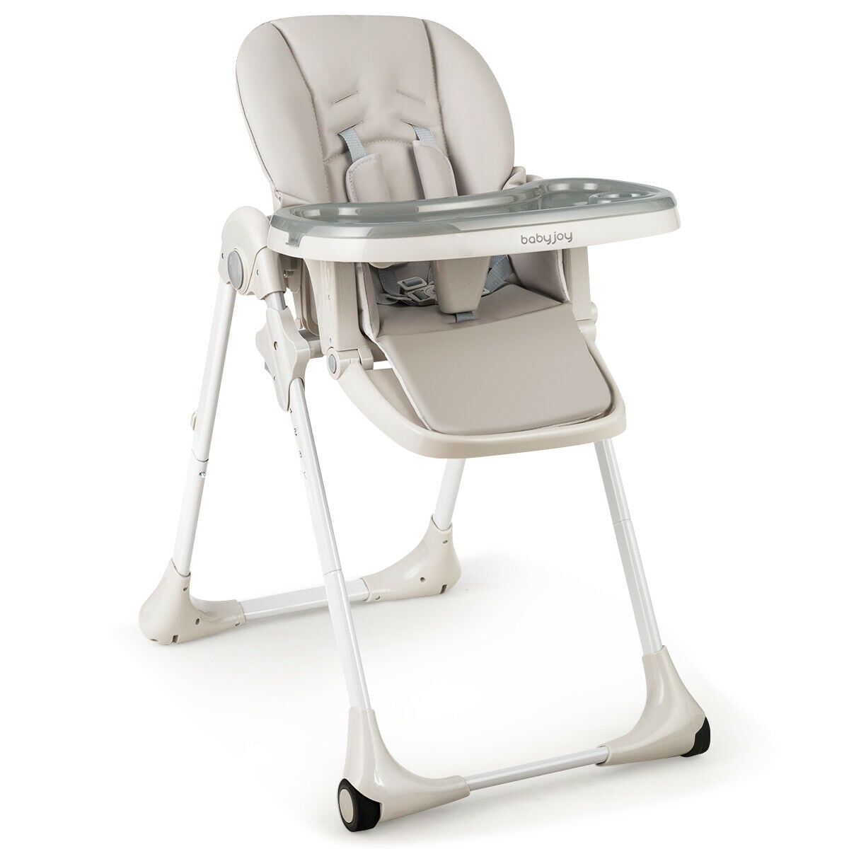 Babyioy Foldable Baby High Chair with Wheels