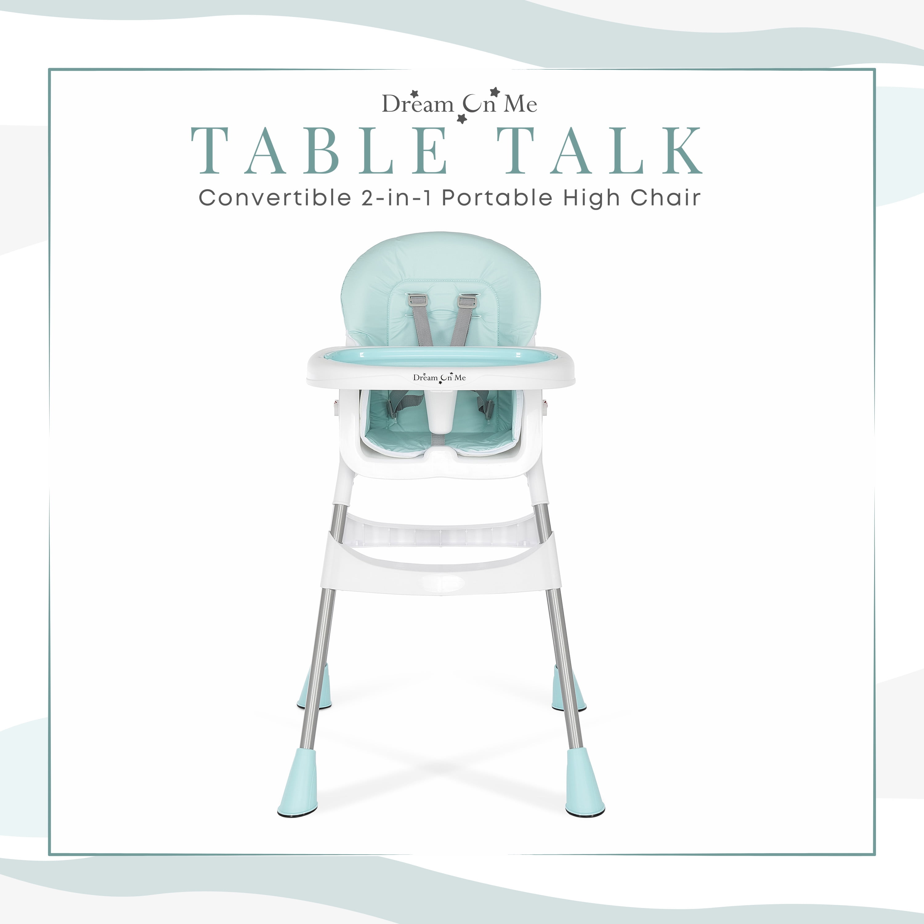 Dream On Me Portable High Chair, Aqua