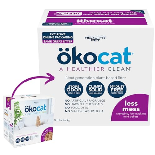Okocat Natural Wood Cat Litter for Long-Haired Cats