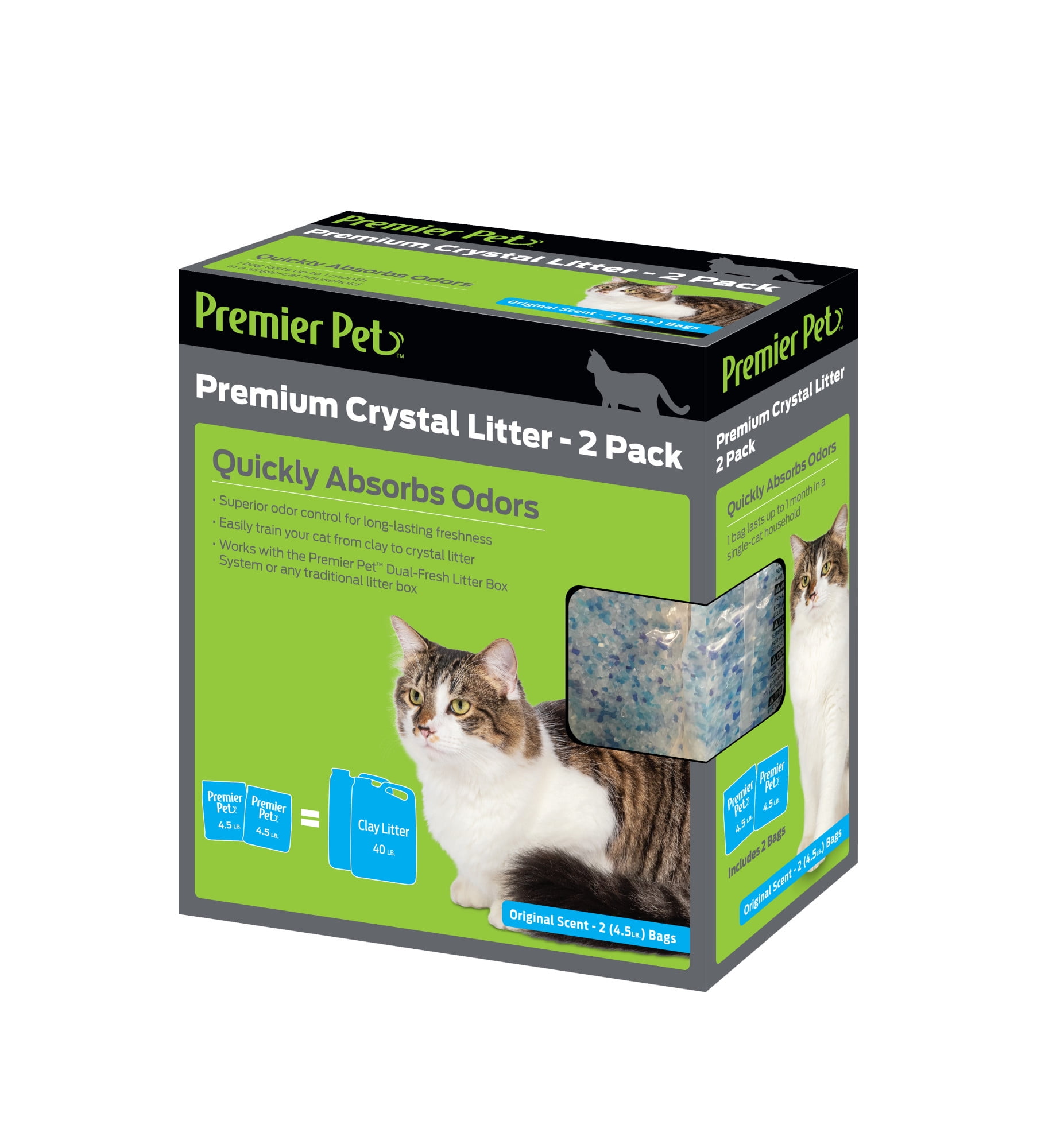 Premium Crystal Cat Litter 2 Pack - Original Scent