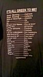 It's All Greek to Me" T-Shirt - XXL