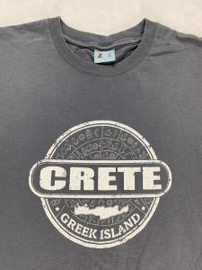 Crete Greek Island T-Shirt - Men's Large Grey
