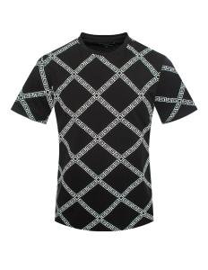 Men's Black Crew Neck T-Shirt with Greek Key