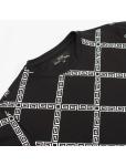 Men's Black Crew Neck T-Shirt with Greek Key