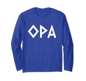 Funny Opa Greek Flag Long Sleeve T-Shirt