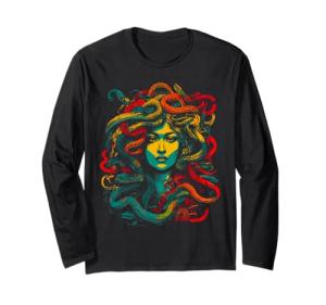 Medusa Long Sleeve Greek Mythology Women's T-Shirt