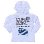 Cute Greek Hooded Long Sleeve Kids T-Shirt