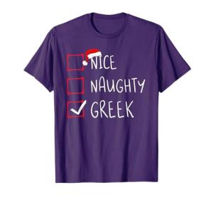 Nice Naughty Greek Christmas Heritage T-Shirt