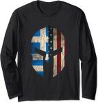 Greek Spartan Helmet Long Sleeve T-Shirt