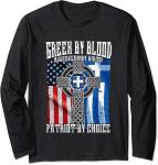 Greek By Blood American By Birth Long Sleeve Tee