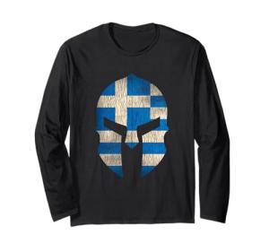 Greek Pride Spartan Helmet Long Sleeve Tee