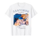 Santorini Greece Blue Church Village T-Shirt