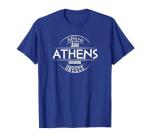 Athens Greece Blue Crew Neck T-Shirt