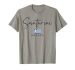Santorini Island Greece Flag Vacation T-Shirt